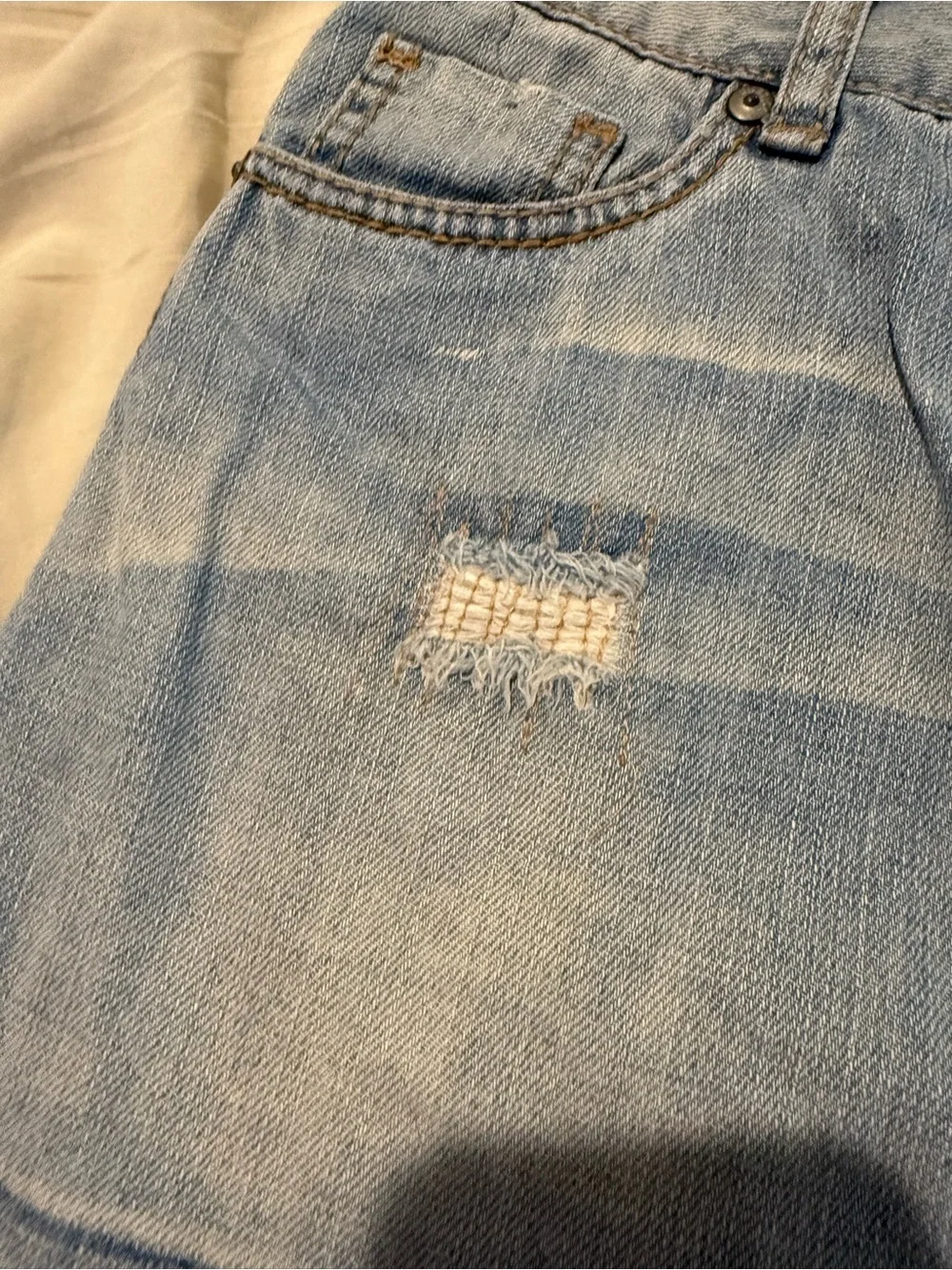 Justice Girls Denim Skort Size 10R Light Wash Skirt with Built-In Shorts